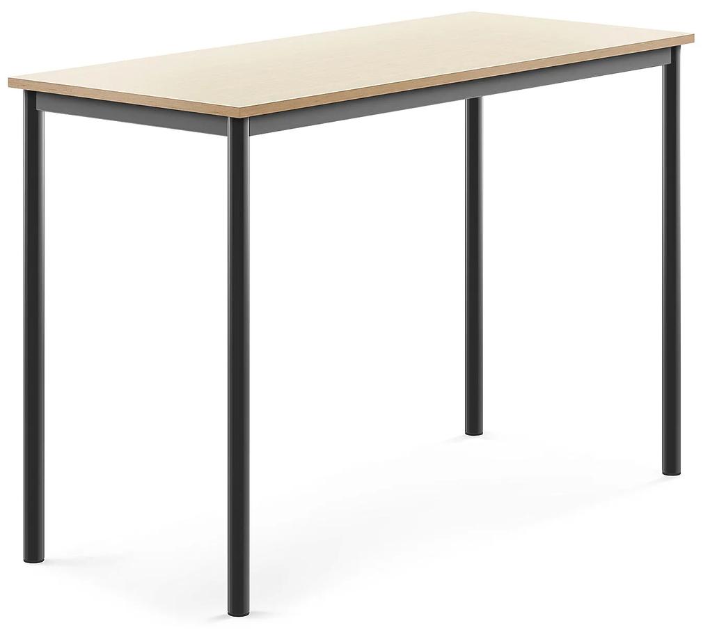 Stôl SONITUS, 1400x600x900 mm, HPL - breza, antracit