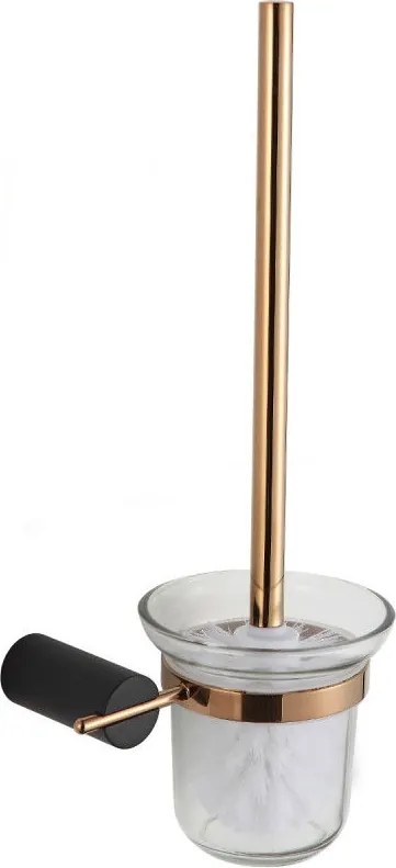 Mexen Aron WC kefa, čierna/zlatoružová - 7088150-67