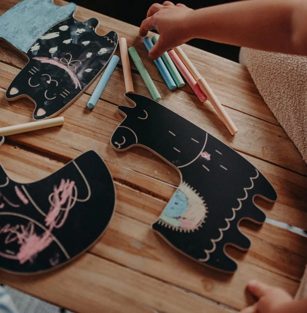 Drevená kriedová tabuľa lama Pola