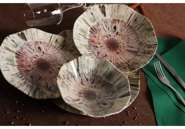 Jedálenská sada 24 ks pestrofarebná/porcelán