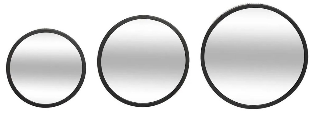 Súprava 3 okrúhlych zrkadiel s perforovaným rámom MONA