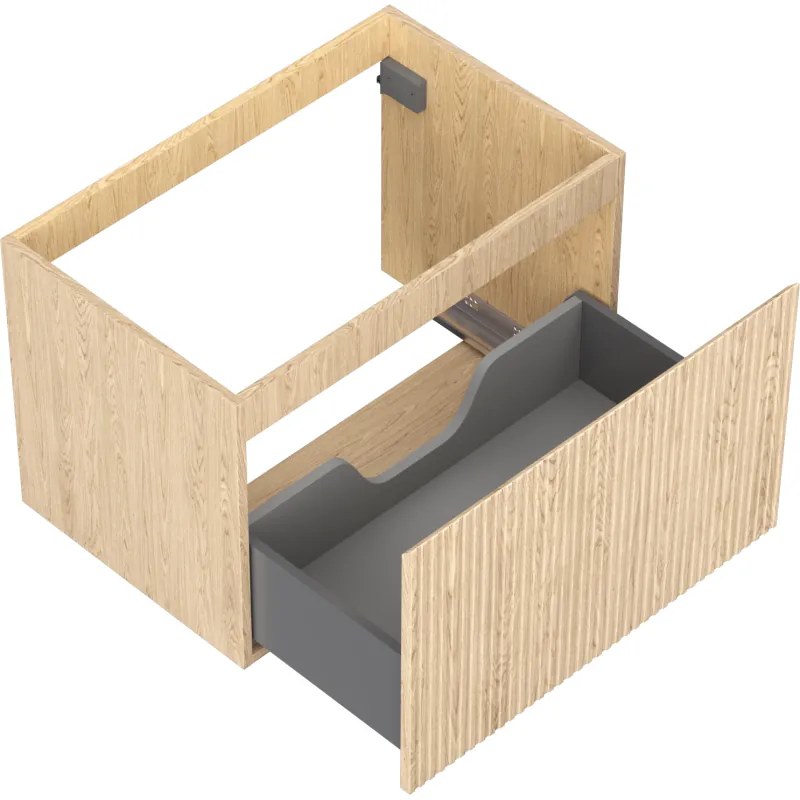 Mexen Rivel, kúpeľňová skrinka 70 cm, 1 zásuvka, drážkovaná, dub, 91A20-07047-1-BF81