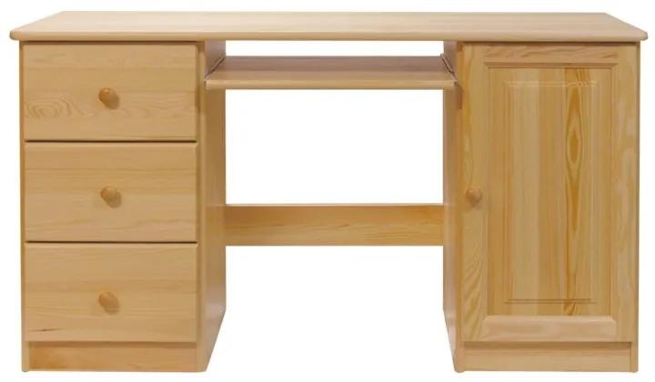 Písací stolík veľký, 3 šuflíky - PIS04: Biela Vľavo