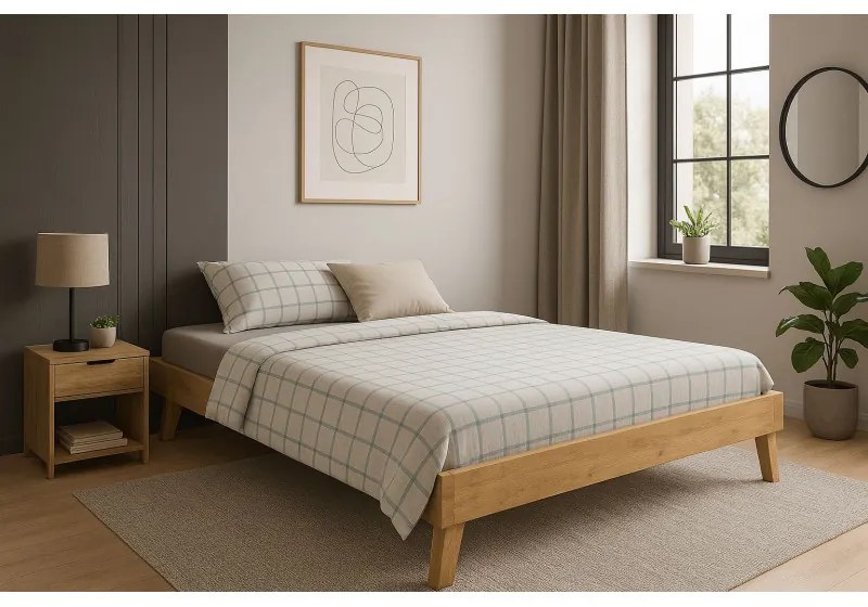 Posteľ 180x200 z mangového dreva bez čela Mango natural