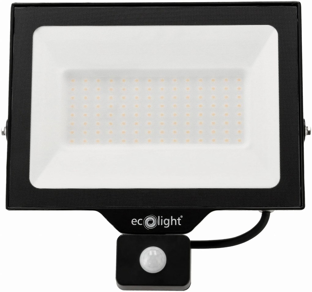 ECOLIGHT LED reflektor 150W 2v1 - studená biela + čidlo pohybu