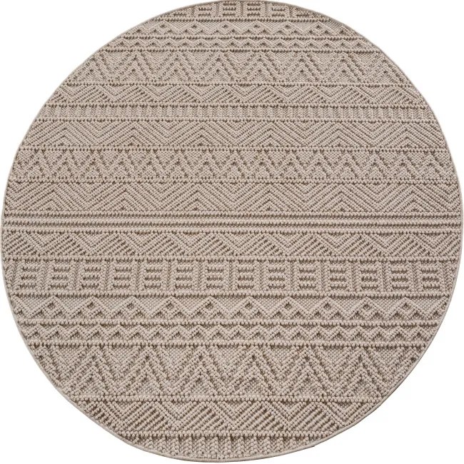 Koberec HELIX 3D boho béžový kruh