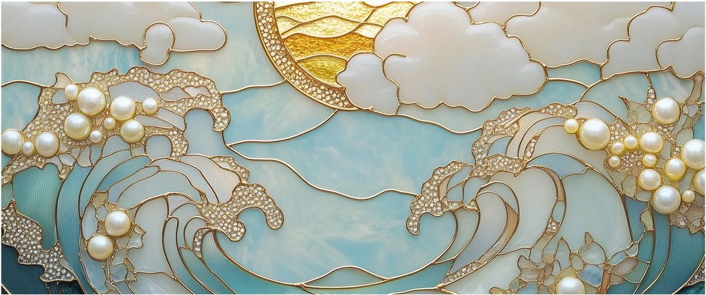 Obraz - 3D perly v oceáne (120x50 cm)