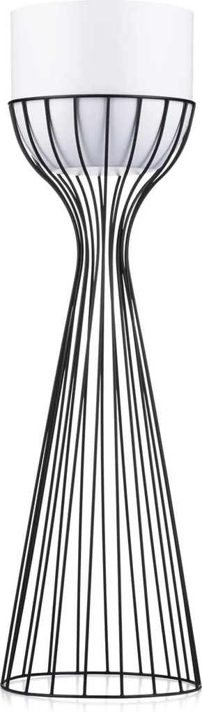 KOVOVÝ KVETINÁČ SO STOJANOM GLAM 68X20 CM BIELA/ČIERNA