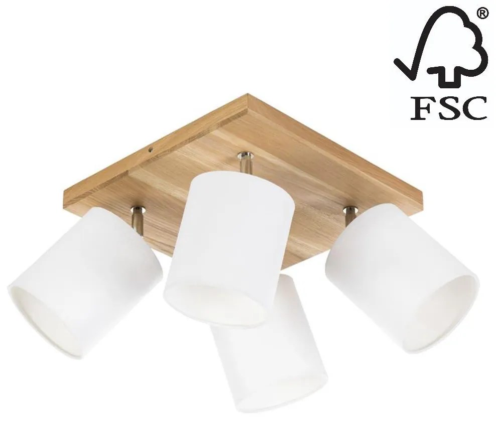 Spot-Light DO56844474 - Stropné bodové svietidlo APRILLIA 4xE27/25W/230V dub/biela SP0947