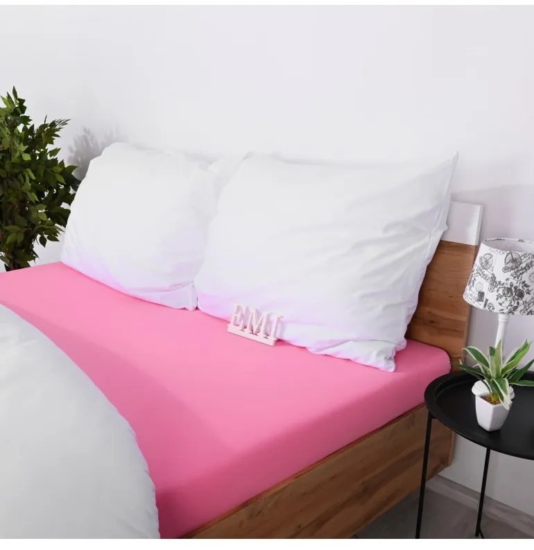 Plachta posteľná ružová jersey EMI, Detská plachta 80x160