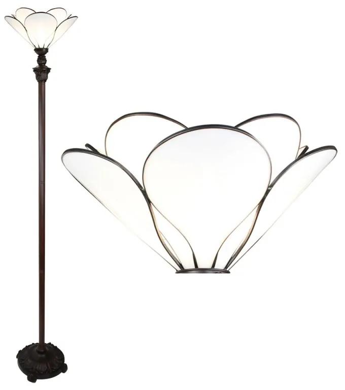 Stojací lampa Tiffany White 31*183 cm E27/max 1*40W - Ř 31*183 cm E27/max 1*40W