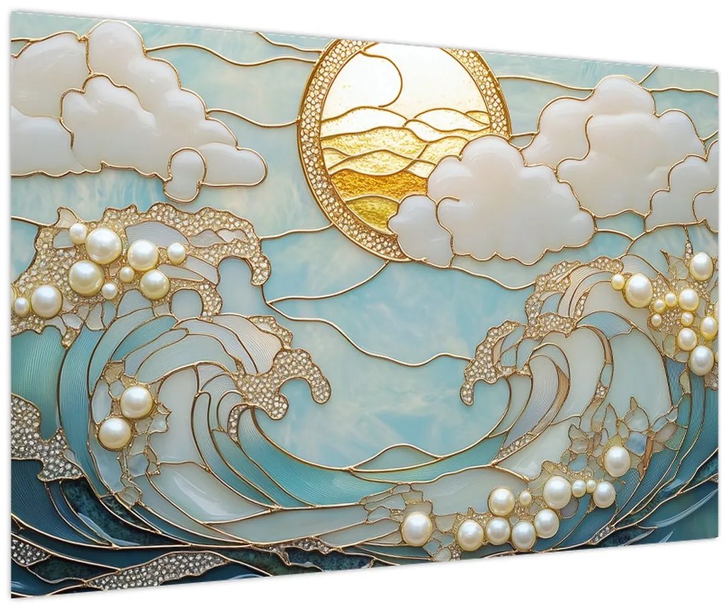 Obraz - 3D perly v oceáne (90x60 cm)