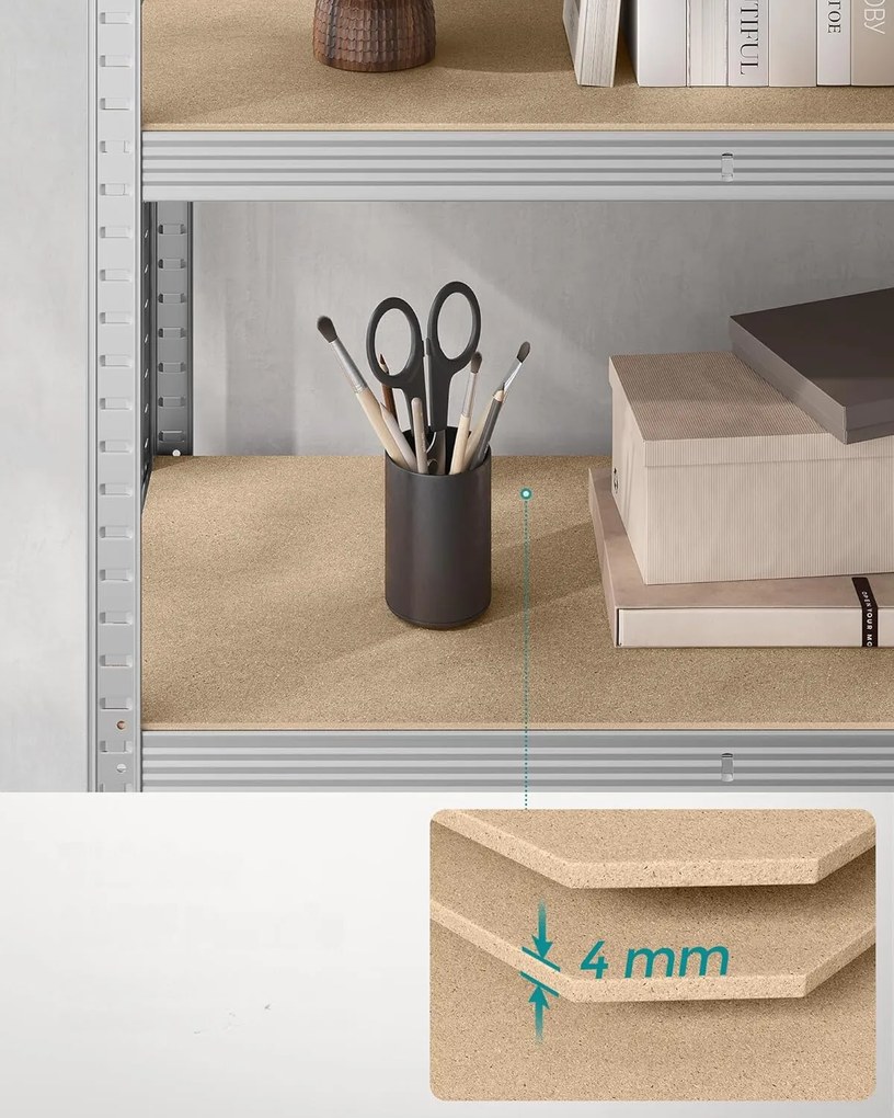 Regál REMMU 120x200 cm strieborný