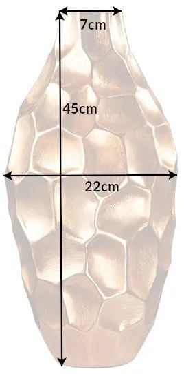 Váza Arga Orient 45cm zlatá tepaná