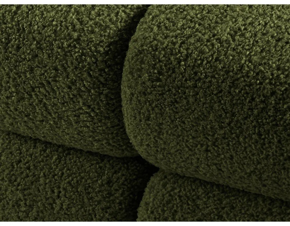 Zelený modul pohovky z textílie bouclé (pravý roh) Bellis – Micadoni Home