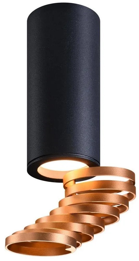 Candellux Bodové svietidlo TUBA 1xGU10/15W/230V čierna/meď CA0475