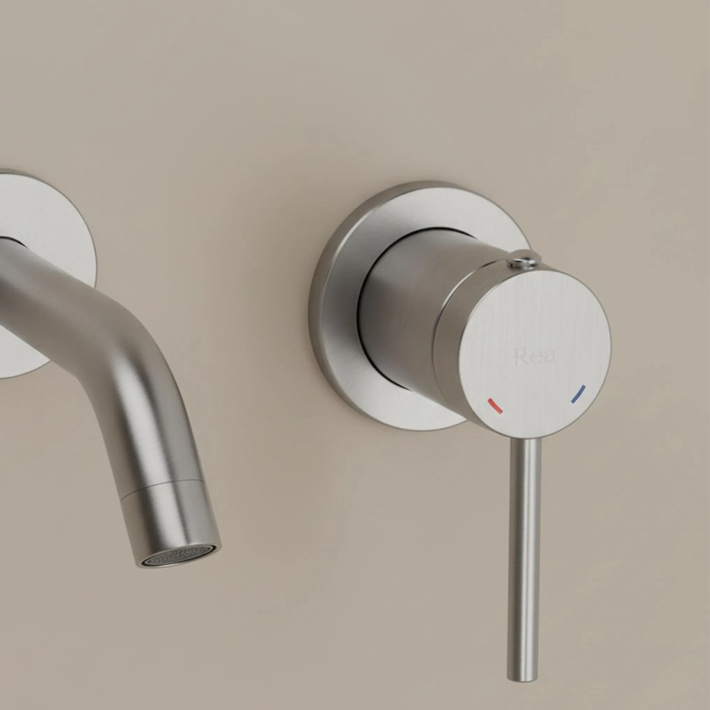 Rea Clif, umývadlová podomietková batéria, brúsená oceľ, REA-B5840