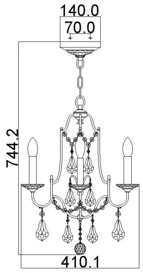 Feiss FE-VALENTINA4 - Luster na reťazi VALENTINA 4xE14/60W/230V