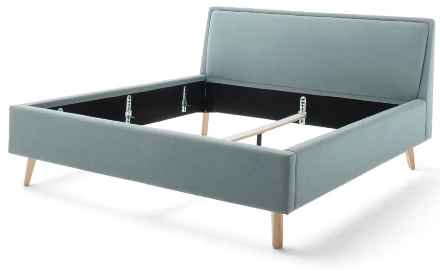 Modrá/sivá čalúnená dvojlôžková posteľ bez roštu 180x200 cm Frieda – Meise Möbel