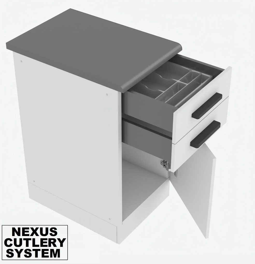 Kuchynská linka Belini Premium Full Version 240 cm biely mat s pracovnou doskou TRACY