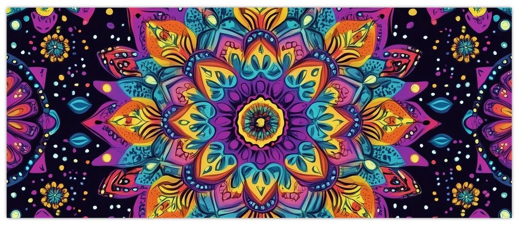 Obraz - Kaleidoskopická mandala (120x50 cm)
