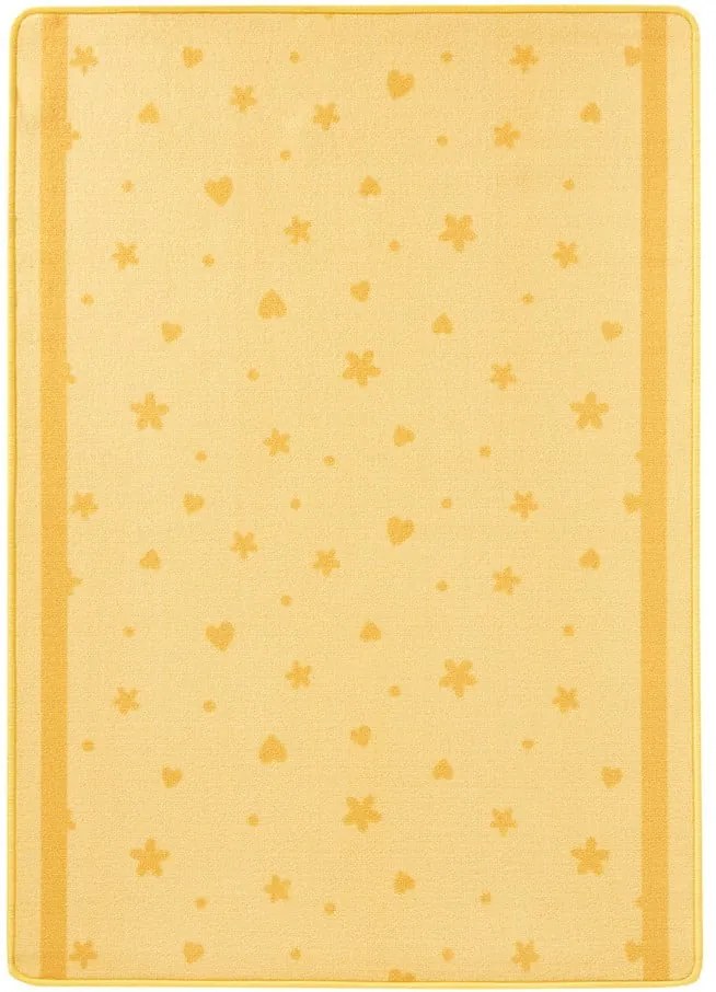 Detský žltý koberec Zala Living Stars&Hearts, 100 × 140 cm