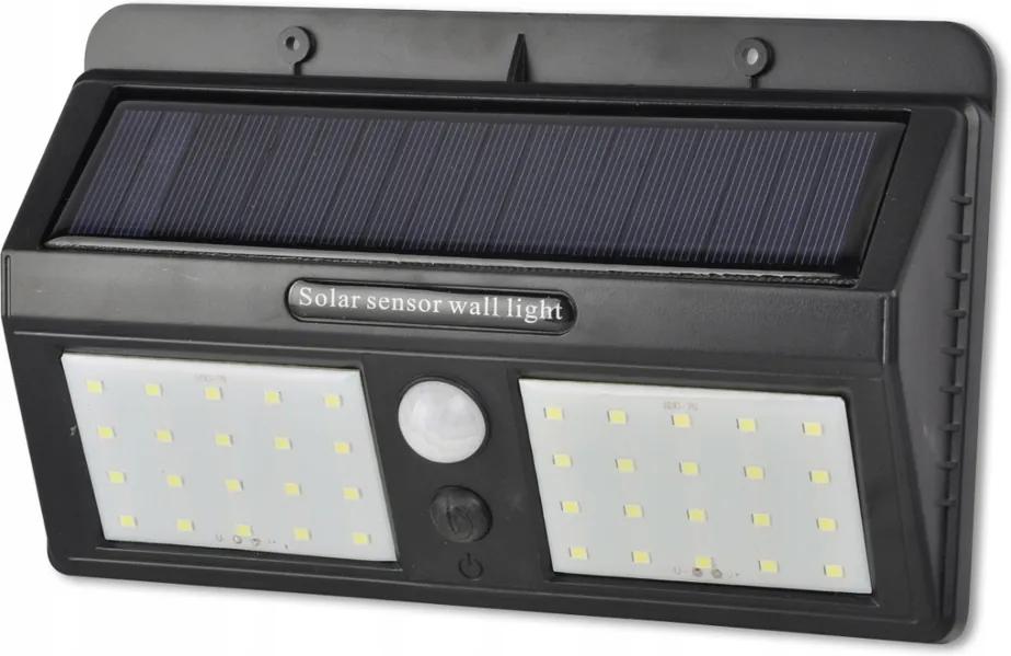 BERGE LED solárne svietidlo 40 6W so senzorom pohybu a súmraku - studená biela