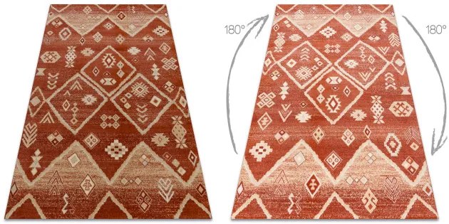 Koberec LEGEND 468 15 GB300 OSTA - Boho, exkluzívny červený / béžový