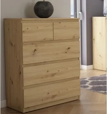 Komoda s 5 zásuvkami Carlos, dub artisan, 75 cm%