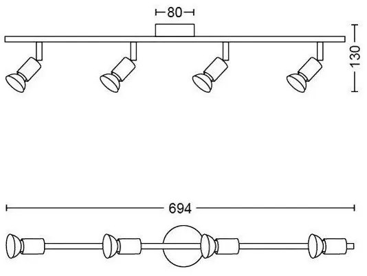 Philips - Bodové svietidlo LIMBALI 4xGU10/50W/230V biela