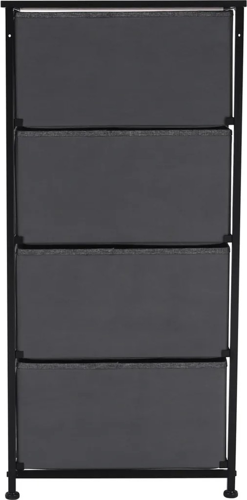 Komoda s látkovými zásuvkami PALMERA, čierna