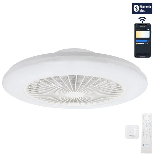 Aigostar LED stmievateľný stropný ventilátor 40W 230V 2700-6500K 50cm + DO biely