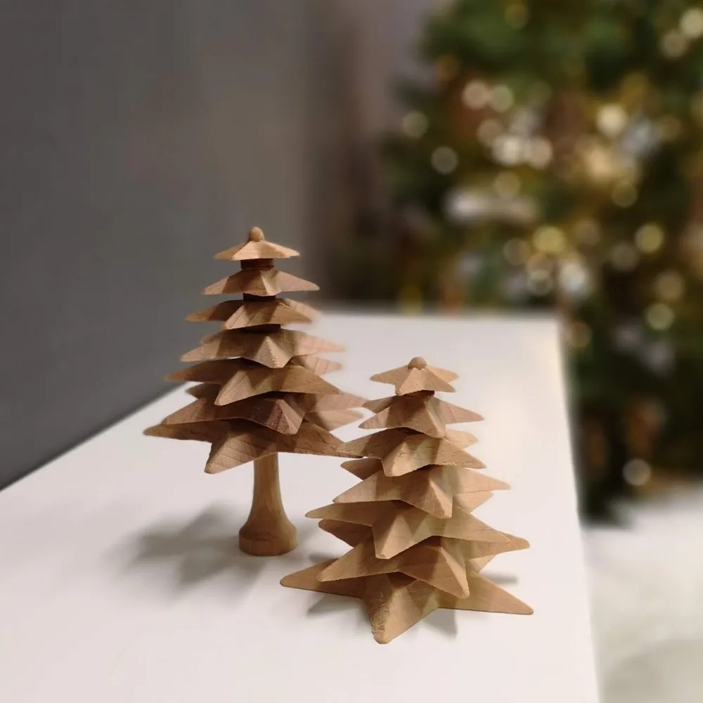 AMADEA Drevený 3D strom skladaný z masívneho dreva 8 cm