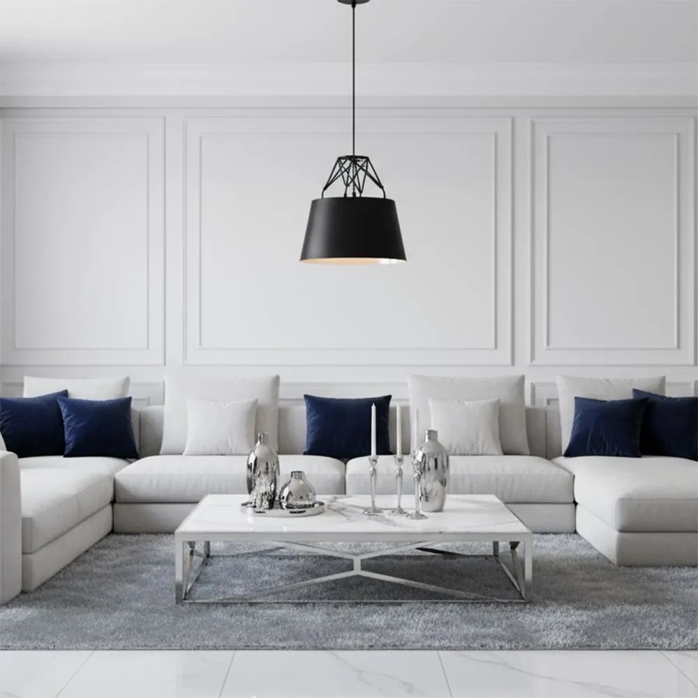 Toolight Toolight, závesná kovová stropná lampa 1xE27 APP422-1CP, čierna, OSW-00552