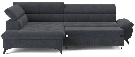 Rozkladacia rohová sedačka do L MARANO ľavá čierna