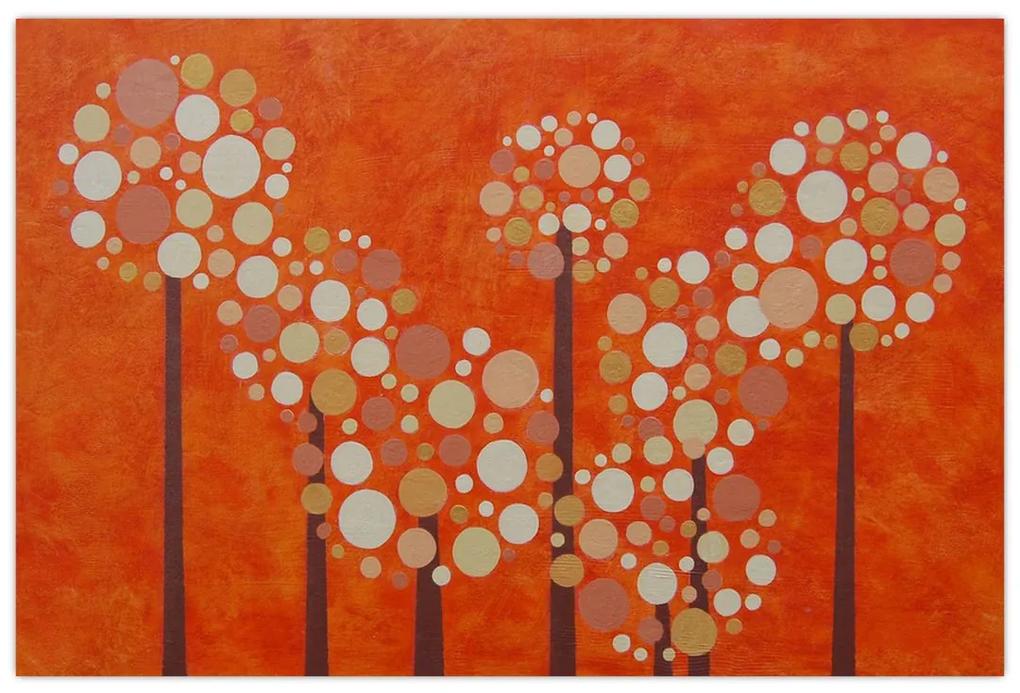 Obraz - Oranžový les (90x60 cm)
