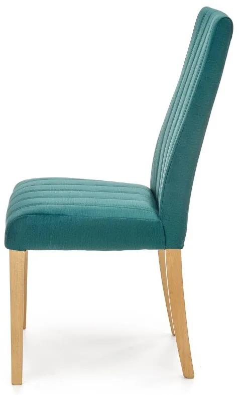 Jedálenská stolička DIEGO 3 — zamat, medový dub, zelená