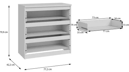 Komoda s zásuvkami MAO biela