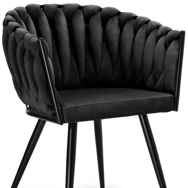 Jedálenská stolička ASTON zamatová, čierna