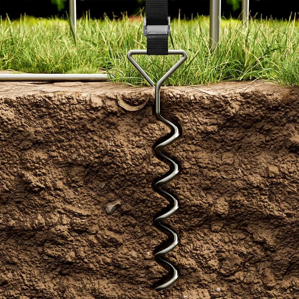 Sada kotiev do zeme, 4ks, 42,5x8,5cm, strieborná Monzana