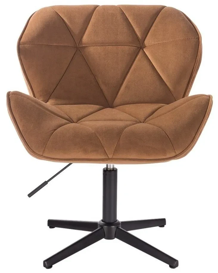 LuxuryForm DESIGN Stolička MILANO VELUR na čiernom kríži - hnedá