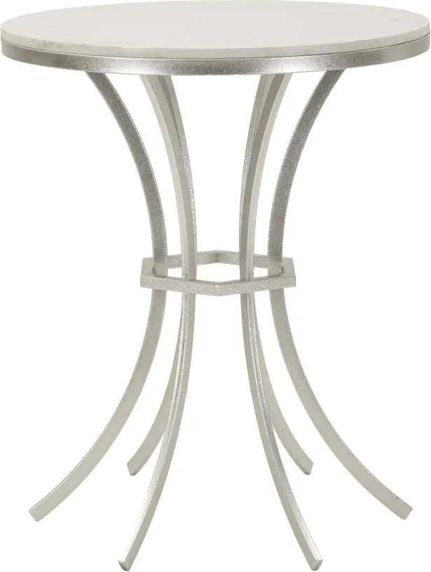 Odkladací stolík Istanbul 56 cm strieborný/mramor