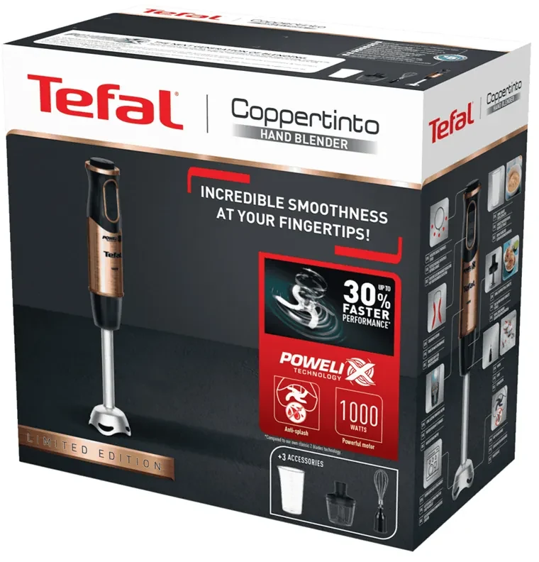Tyčový mixér Tefal Coppertinto Quickchef HB656G10 Medený/Čierny