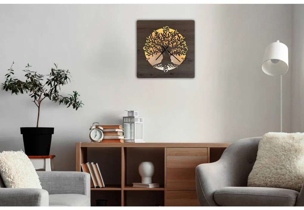 Svietiace hodiny na stenu Strom