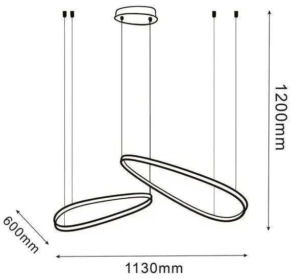 LED luster na lanku MICHELLE LED/48W/230V 4000K čierny