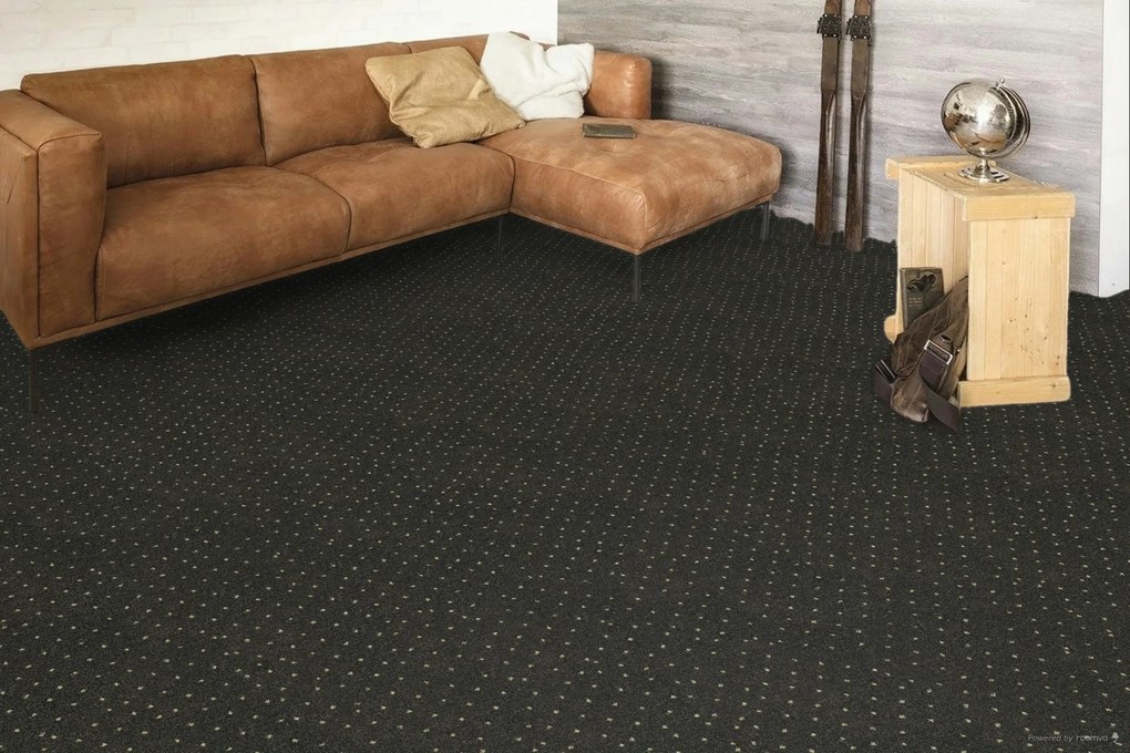 ITC, Metrážny koberec Akzento New 98, záťažový, na mieru, šíře 4m, hnedá, ab (mriežka), chodba / predsieň