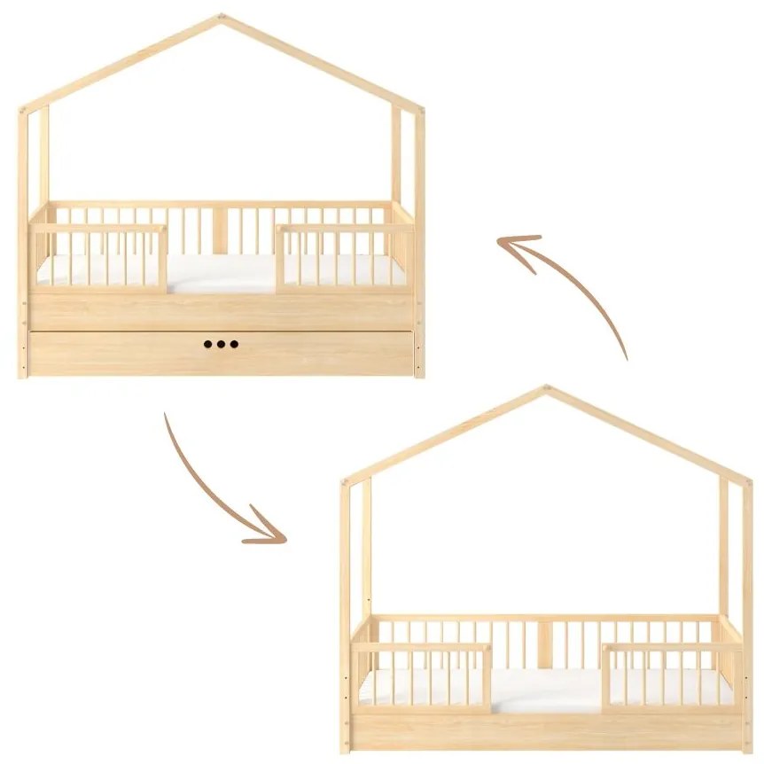 Posteľ domček Dream Nest pine 80x160 cm