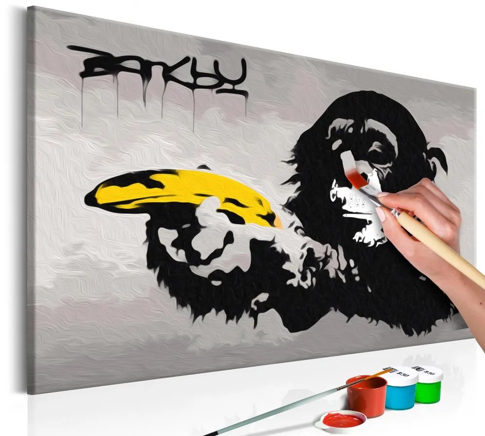 Maľovanie podľa čísiel - Monkey (Banksy Street Art Graffiti) 60x40