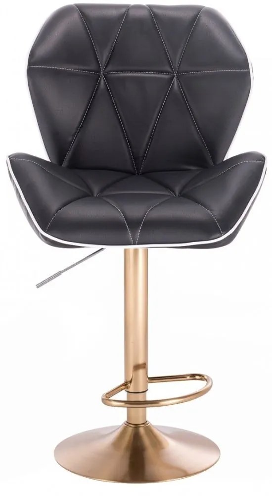 LuxuryForm DESIGN Barová stolička MILANO MAX na zlatom tanieri - čierna