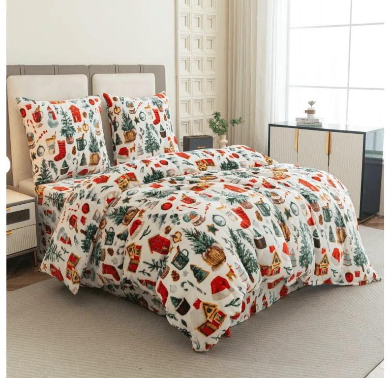 Mikroplyšové obliečky FESTIVE MAGIC biele Rozmer obliečky: 80 x 80 cm | 135 x 200 cm